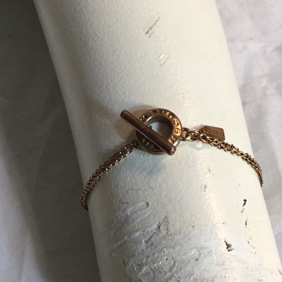 COACH STAMPED 2 STRANDS  ROSE GOLD BRACELET - Picture 1 of 4